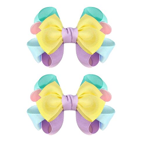 2PCS Pink Cow Print Hair Bow Clips for Baby Girls, Cute Moo Cow Hair Bows Pink Ribbon Alligator Clips Cheer Cow Bow Hair Accessories for Toddlers Infants Toddlers Kids' Birthday Party Decor in Saudi Arabia