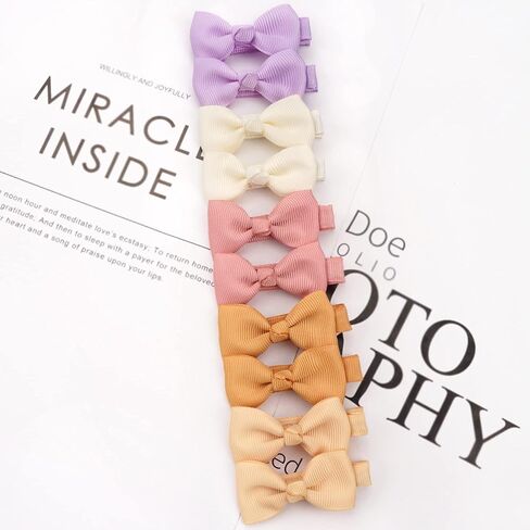 100Pcs Tiny 2" Baby Hair Bows Fully Covered Barrettes Clips for Baby Girls Infants and Toddlers,25 Colors in Pairs in Kuwait