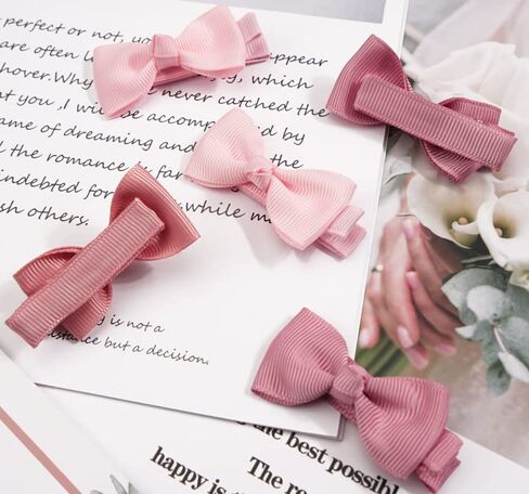 100Pcs Tiny 2" Baby Hair Bows Fully Covered Barrettes Clips for Baby Girls Infants and Toddlers,25 Colors in Pairs in Kuwait
