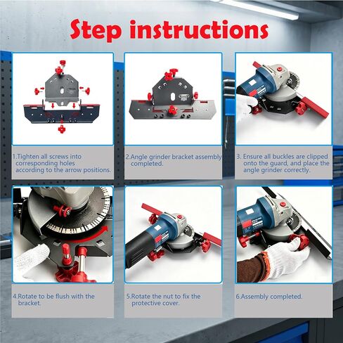 45° Tile Chamfer Jig for 4.5" & 5" Angle Grinders, Heavy Duty Tile Bevel Cutting Tool with Gloves | Comes with anti-slip protective gloves in Kuwait