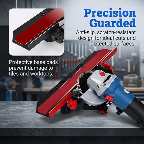 45° Tile Chamfer Jig for 4.5" & 5" Angle Grinders, Heavy Duty Tile Bevel Cutting Tool with Gloves | Comes with anti-slip protective gloves in Kuwait