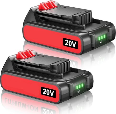 2Pack 8000mAh Replacement for Dewalt 20V Max Battery and Charger Compatible with Dewalt 20V Max Battery XR Cordless Tools DCB206 DCB200 DCB201 DCB204 DCB207 DCD/DCF/DCG Power Tool in Saudi Arabia