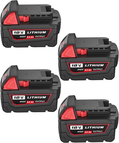 HOCHSTERN 2Pack 8.0Ah M-18 Battery Replacement for Milwaukee 18V Battery | Compatible with Milwaukee 18 Volt Batteries 48-11-1862 48-11-1852 48-11-1880 48-11-1882 Cordless Power Tools in Kuwait