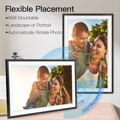 15.6inch Large Digital Picture Frame WiFi Slideshow Digital Photo Frame,1920 * 1080 IPS HD Touchscreen Picture Frame,32GB Storage,Automatic Rotation,Use Frameo App Send Photos and Videos for Free in Kuwait