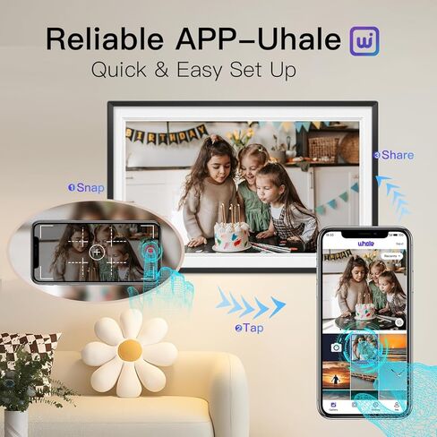 15.6inch Large Digital Picture Frame WiFi Slideshow Digital Photo Frame,1920 * 1080 IPS HD Touchscreen Picture Frame,32GB Storage,Automatic Rotation,Use Frameo App Send Photos and Videos for Free in Kuwait