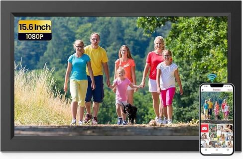 XElectron 15.6 Inch Large Digital Picture Frame, WiFi Digital Photo Frame with 32GB Storage and SD Card Slot/USB Port, Free Storage, 1920x1080 IPS FHD Touch Screen - Gift for Friends and Family in Kuwait