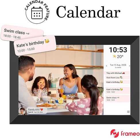 XElectron 15.6 Inch Large Digital Picture Frame, WiFi Digital Photo Frame with 32GB Storage and SD Card Slot/USB Port, Free Storage, 1920x1080 IPS FHD Touch Screen - Gift for Friends and Family in Kuwait
