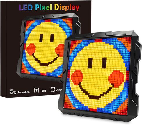 Pixel Display Frame, 32x32 Pixel Art Digital Picture Frame, Programmable LED Display with APP Control, Clock Alarm & Message Board, Bluetooth Smart Pixel Screen for Desktop, Home Office, Game Room in Kuwait