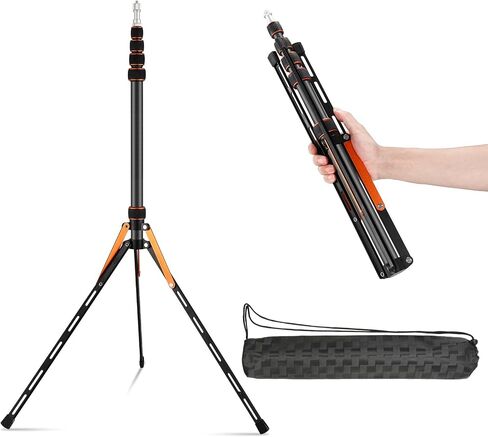 Soopho Portable Photography Light Stand Adjustable 7ft Aluminum Light Tripod Stand with 180° Reversible Leg Reversible Portable Studio Lighting Tripod ，Maximum Height 86.5“/220cm for Flsah Softboxes in Kuwait