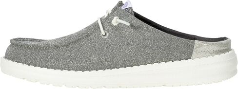 HEYDUDE Women's Wendy Slip Metallic Sparkle Slip On Shoe | Lightweight Flexible Casual Sneaker Mule with Elastic Laces in Kuwait