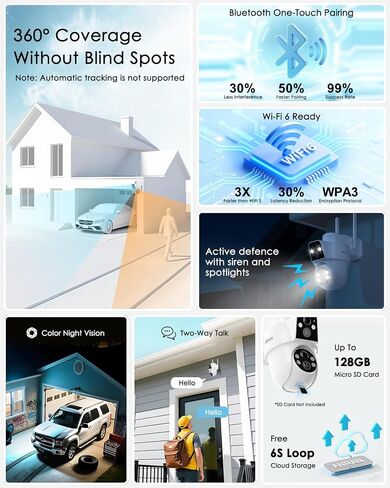 ANRAN 2K Solar Security Cameras Wireless Outdoor, 2.4Ghz WiFi Surveillance Outdoor Camera for Home Security with Embedded Solar Panel, Color Night Vision, 2-Way Talk, IP67 Waterproof, Work with Alexa in Saudi Arabia