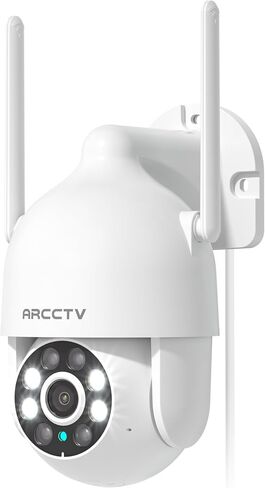 ARCCTV 2.5K HD Security Cameras Outdoor Plug-in, 360°Pan-Tilt View, 2 Pack | Motion Tracking, 2.4G/5G Dual Band WiFi, 2-Way Audio, 24/7 Recording, Spotlight & Siren, Color Night Vision,Waterproof in Kuwait