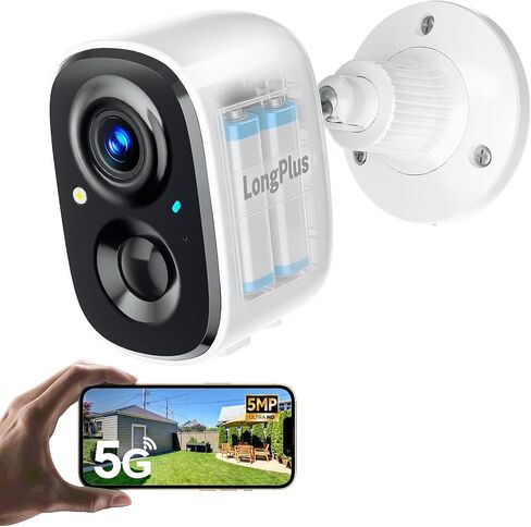 LongPlus 3K Wireless Security Camera Outdoor, WiFi6 Battery Powered Camera | Support 2.4G/5GHz, 24/7 Recording, Color Night Vision, Person/Vehicle Detection, Waterproof, SD Card/Cloud, Two-Way Talk in Kuwait