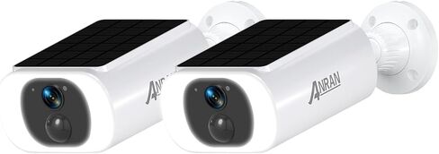 ANRAN 2K Solar Security Cameras Wireless Outdoor, 2.4Ghz WiFi Surveillance Outdoor Camera for Home Security with Embedded Solar Panel, Color Night Vision, 2-Way Talk, IP67 Waterproof, Work with Alexa in Saudi Arabia