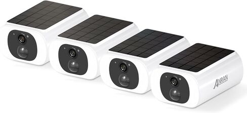ANRAN 2K Solar Security Cameras Wireless Outdoor, 2.4Ghz WiFi Surveillance Outdoor Camera for Home Security with Embedded Solar Panel, Color Night Vision, 2-Way Talk, IP67 Waterproof, Work with Alexa in Saudi Arabia