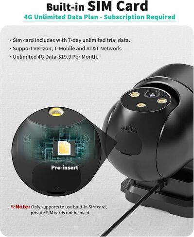 LIWAN Wired 4G LTE Cellular Security Camera, No WiFi Needed, Black, 1 Pack | No WiFi Security Camera Outdoor Indoor, Plug-in for 24/7 Recording, 2K Color Night Vision, Built-in SIM Card, Farm, Off Grid in Kuwait