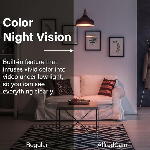 AlfredCam Indoor Wireless Security Camera, 1080P, 24/7 Continuous Recording | Baby/Pet/Nanny Cam, Motion Detection, Night Vision, Two-Way Audio, No Subscription, Quick Setup, Phone as Monitor in Kuwait