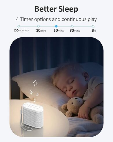 Portable Sound Machine White Noise Machine for Adults, Baby Sleeping & Travel: Super Long-Lasting & Rechargeable Battery, Headphone Jack, 21 Sounds - Noise Canceling for Office Privacy, Home, Gift in Kuwait