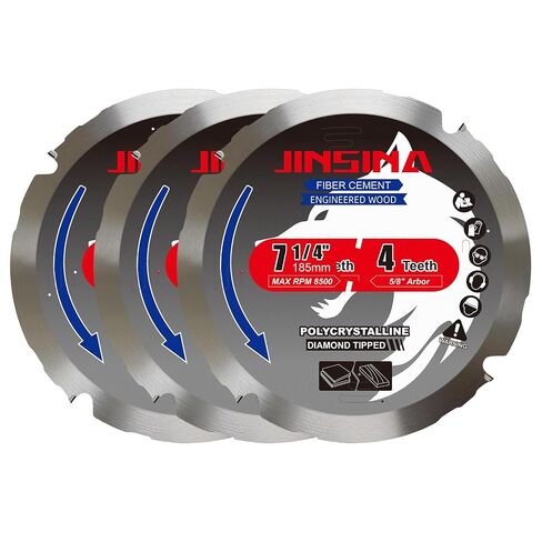 7 1/4" 4T PCD Tipped Hardie Blade Fiber Cement Circular Saw Blade | Polycrystalline Diamond Tipped Cutting Saw Blade with 5/8" Arbor, for Laminate Flooring, Engineered Wood, OSB, MDF, 1PC in Kuwait