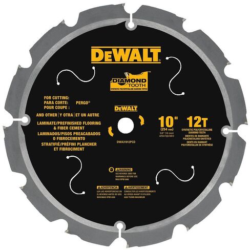 DEWALT DWA31012PCD 12T PCD Tipped Laminate Cutting Blade, 10" in Kuwait