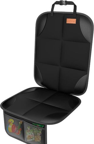 SMART ELF Car Seat Protector, Auto Protector for Child Seats with Thickest Padding and Non-Slip Backing Mesh Pockets for SUV, Sedan, Truck, Leather and Fabric - Black in Kuwait