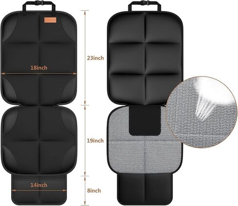 SMART ELF Car Seat Protector, Auto Protector for Child Seats with Thickest Padding and Non-Slip Backing Mesh Pockets for SUV, Sedan, Truck, Leather and Fabric - Black in Kuwait