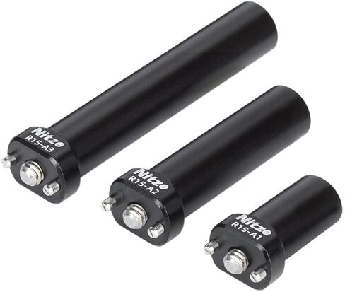 Nitze 15mm Rod with 1/4" Screw and Removable Locating Pins, 1 Inch/2 Inch/3 Inch (3 pcs) Aluminum Alloy 15mm Rod for Camera Cage, Camera Top Handle and Follow Focus - R15-AK in Kuwait