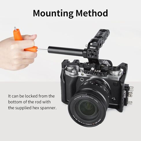 Nitze 15mm Rod with 1/4" Screw and Removable Locating Pins, 1 Inch/2 Inch/3 Inch (3 pcs) Aluminum Alloy 15mm Rod for Camera Cage, Camera Top Handle and Follow Focus - R15-AK in Kuwait