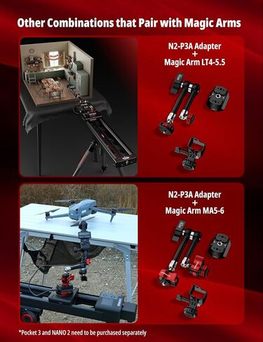 IFOOTAGE Pocket 3 Adapter for Shark Slider Nano 2 | Integrating OSMO Pocket 3 with Shark Slider Nano 2 for 4 Axes Motion Shooting, Camera Slider Accessory Adapter in Kuwait