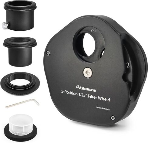 Astromania 1.25" Multiple 9-Position Filter Wheel for Telescope - with LRGB Filter Set in Saudi Arabia