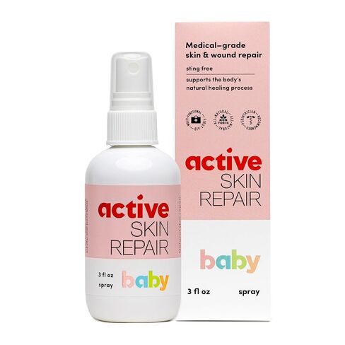 Active Skin Repair Baby First Aid Spray, Medical Grade Hypochlorous, 3 oz | Natural and non-toxic, hypochlorous acid, no-sting formula, diaper rash, baby acne, eczema, cuts, scrapes, travel size in Kuwait