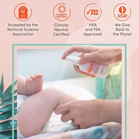 Active Skin Repair Baby First Aid Spray, Medical Grade Hypochlorous, 3 oz | Natural and non-toxic, hypochlorous acid, no-sting formula, diaper rash, baby acne, eczema, cuts, scrapes, travel size in Kuwait
