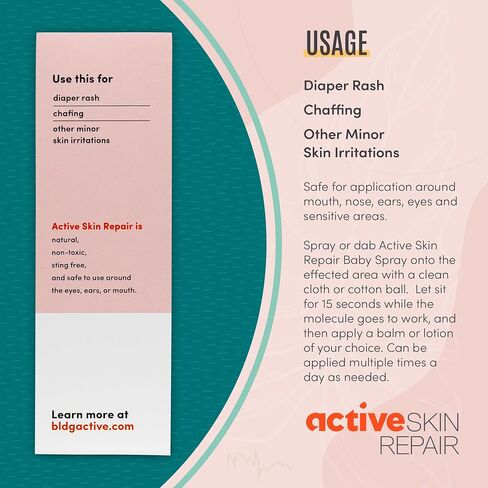 Active Skin Repair Baby First Aid Spray, Medical Grade Hypochlorous, 3 oz | Natural and non-toxic, hypochlorous acid, no-sting formula, diaper rash, baby acne, eczema, cuts, scrapes, travel size in Kuwait