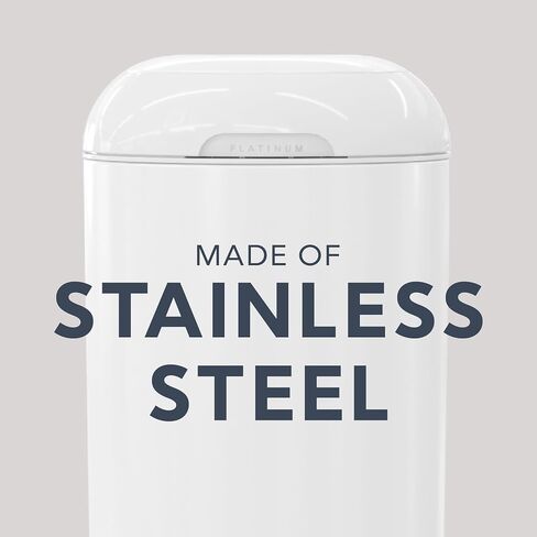 Diaper Genie Platinum Diaper Pail Gift Set | Hands-Free Odor Control with Foot Pedal | Stainless Steel Baby Diaper Pail | Includes 2 Easy Roll Refills 48 Bags Total | Baby Registry Must-Have in Kuwait
