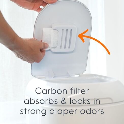 Diaper Genie Platinum Diaper Pail Gift Set | Hands-Free Odor Control with Foot Pedal | Stainless Steel Baby Diaper Pail | Includes 2 Easy Roll Refills 48 Bags Total | Baby Registry Must-Have in Kuwait