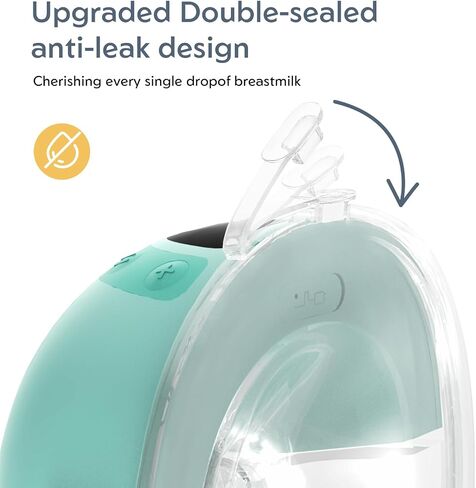 MomMed S33 Wearable Breast Pump, Hands Free Double Electric, 6oz, BPA Free | Ultra Quiet 45dB In-Bra Pump, Night Light, One Tap Pause, Leak-Proof, 4 Modes 9 Levels, 17/19/21mm Flange Inserts for Travel in Kuwait