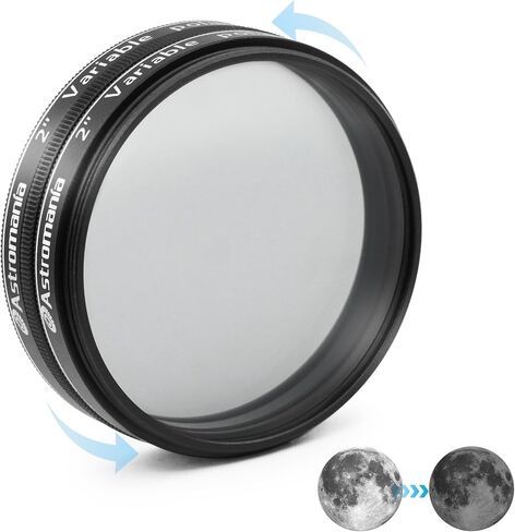 Astromania Telescope Filter Variable Grey Polarizing Moon Filter 2 Inch | Metal Telescope Accessories,With Adjustable 1-40% Transmission,Accept Astronomy Telescopes & Eyepieces,For Lunar Observation in Kuwait