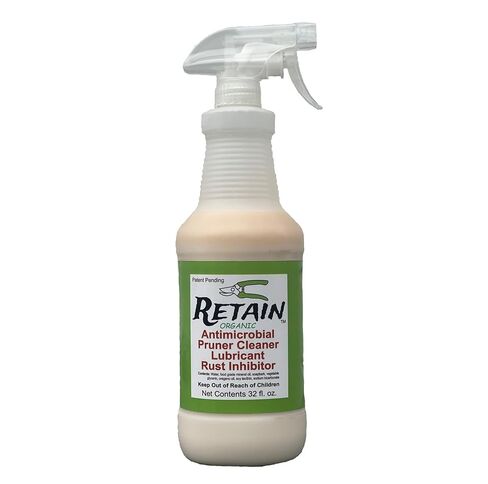 RETAIN Organic Garden Tool Cleaner & Lubricant, 32 oz. Spray – Plant Based, WSDA Certified Organic, Rust Prevention for Pruning Shears & Saws in Kuwait
