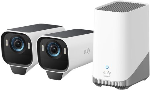 eufy Security eufyCam S3 Pro, 2-Cam Kit, 4K Solar Outdoor (Renewed) | MaxColor Night Vision, AI Facial Recognition, Solar-Powered, Built-in Local Storage (Up to 16TB), No Monthly Fee in Kuwait