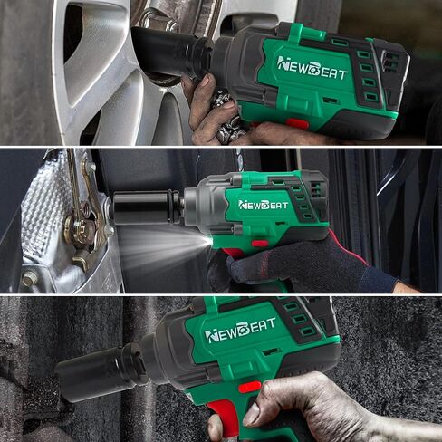 Brushless Cordless Impact Wrench, 550N.m (400 ft-lbs) 1/2" Impact Gun, 2-in-1 Power Drill Combo Kit with 1×Battery, 3-Speed & 4 Sockets and Adapter for Car Tires, Home DIY Tool in Kuwait