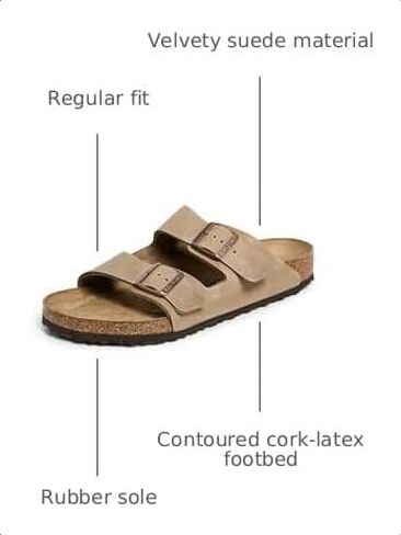 Birkenstock Arizona Soft Footbed Birkibuc Sandal,Tobacco Oiled Leather,42 M EU/11-11.5 B(M) US Women/9-9.5 B(M) US Men in Kuwait