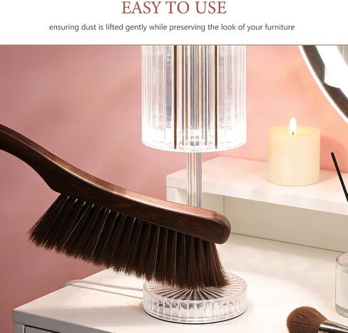 LIFKOME 2pcs Multifunctional Lampshade Cleaning Brush with Wooden Handle, Soft Horse Hair Bristles for Upholstered Furniture and Bed Frames, Gentle Dusting Tool for Cleaning Garden in Kuwait