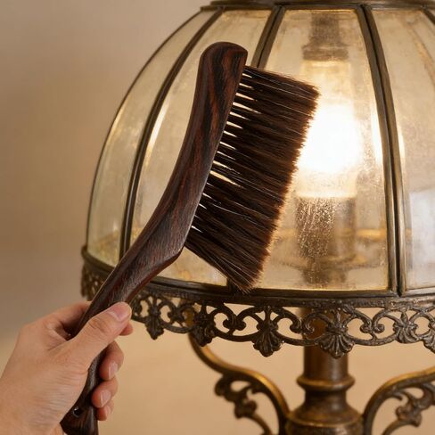 LIFKOME 2pcs Multifunctional Lampshade Cleaning Brush with Wooden Handle, Soft Horse Hair Bristles for Upholstered Furniture and Bed Frames, Gentle Dusting Tool for Cleaning Garden in Kuwait