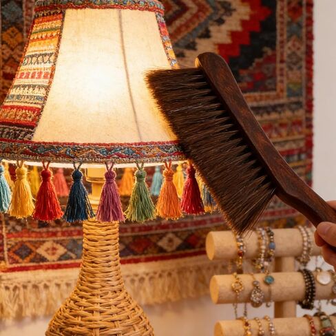 LIFKOME 2pcs Multifunctional Lampshade Cleaning Brush with Wooden Handle, Soft Horse Hair Bristles for Upholstered Furniture and Bed Frames, Gentle Dusting Tool for Cleaning Garden in Kuwait