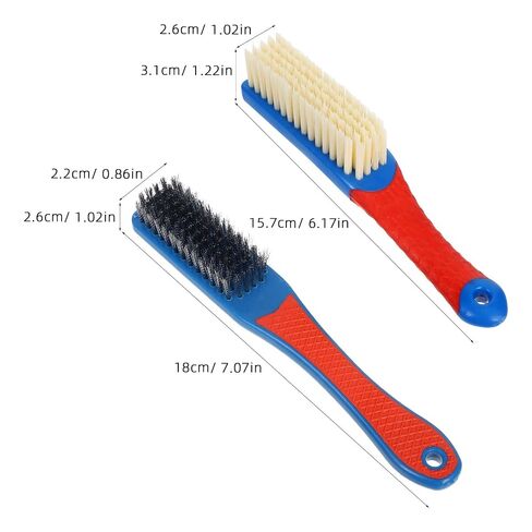 HEMOTON 2pcs Portable Small Handled Wire Brush with Stainless Steel Bristles and Comfortable Grip for Gentle Cleaning of Antiques and Glasses, for Travel and Outdoor Displays in Kuwait