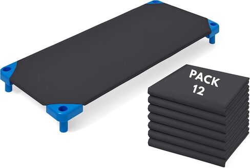 12 Pack Dark Grey Cot Sheets 23" W X 52" L Daycare Sheet with 4 Corner Elastic for Child Boys Girls,Soft Microfiber Toddler Cot Bed Sheets Breathable Preschool Nap Fits Standard Pre-K Cots in Kuwait