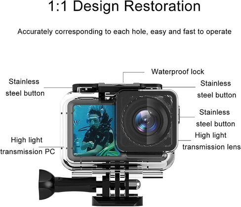O'woda Waterproof Case + Floating Hand Grip Handle Underwater Diving Protective Housing Shell Stick Monopod for DJI OSMO Action Cameras Accessories (Yellow) in Kuwait