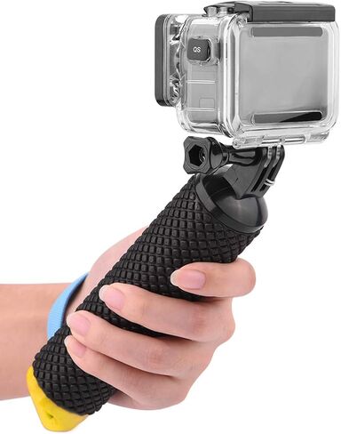 O'woda Waterproof Case + Floating Hand Grip Handle Underwater Diving Protective Housing Shell Stick Monopod for DJI OSMO Action Cameras Accessories (Yellow) in Kuwait