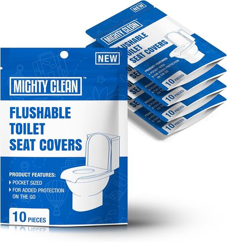 Toilet Seat Covers Flushable (100 Pack) - Upgraded XL Size| Biodegradable Paper Covers for Adults, Kids, Toddlers | Travel Essentials for Public Restroom, Airplane, Camping in Kuwait