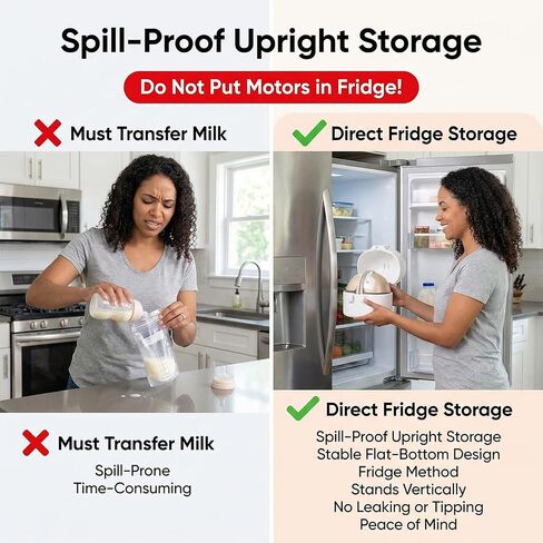 Breast Pump Case for Eufy S1/S1 Pro/E10/E20,Breast Pump Storage Box | Portable for Hands-Free Pumps-Upright Holder for Fridge Storage,Prevent Leakage,Travel & Work Essentials,Gift for Busy Moms in Kuwait
